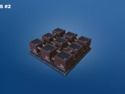 Low Poly Sci-Fi Building 2 - Slums - Pixel City 3D Asset Pack Free low-poly 3D model