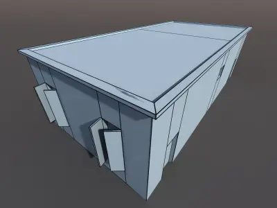 Derelict house low poly 75 Low-poly 3D model
