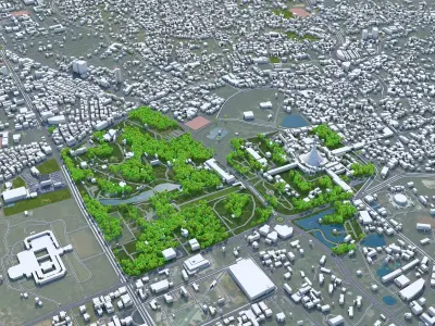 Yangon City Myanmar Low-poly 3D model