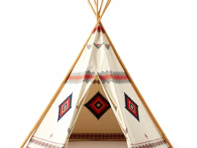 Traditional Teepee Tent Model Pack Low-poly 3D model