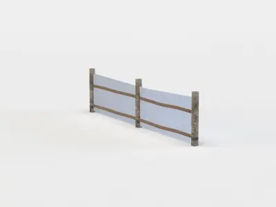 Fence segment Low-poly 3D model