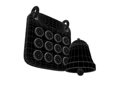 Calendar with Notification Bell Icon v1 001 Low-poly 3D model