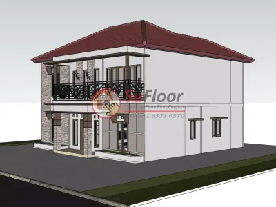 House 12x12m code 531 - Sketchup 3D model 3D model 3D model