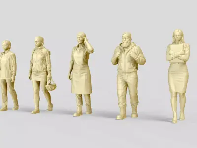 Urban Walk - 26 Architectural Figures 3D print model