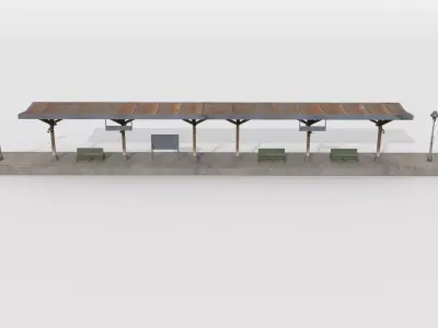 Old railway platform 3D model
