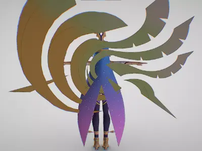 Luxia - Cyber Djinn - Gunvolt Record Cychronicle -  Anime Girl Low-poly 3D model