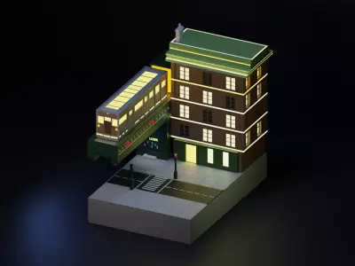 New York Train  Low-poly 3D model