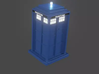 Fictional Time Machine TARDIS Free 3D model