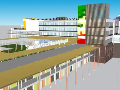 Modern hospital 3D model