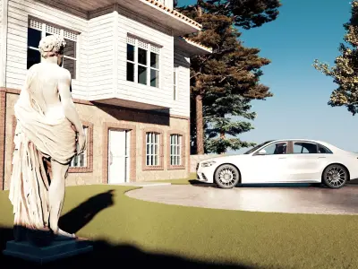 Traditional Turkish Mansion Exterior Scene 3D model