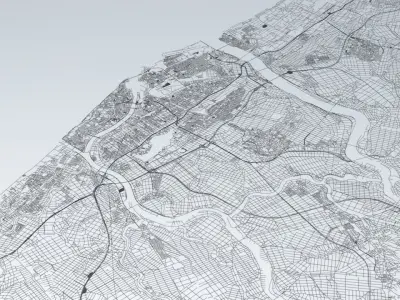 Niigata Road Network and Streets 3D model