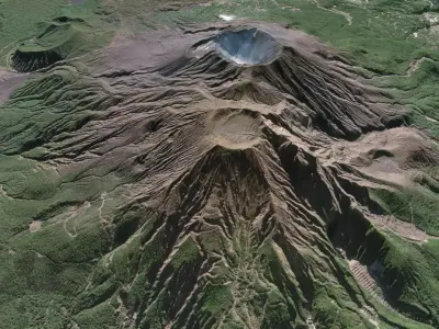 Mountain landscape Stratovolcano Sakurajima Japan 3D model