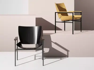 Shell Square Armlounge 3D model