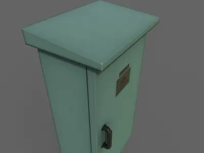 PBR Electric Box Green V5 Low-poly 3D model