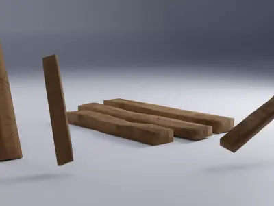 Wood Planks LowPoly PBR Free 3D model