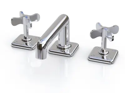 Waterworks Ludlow Faucet with Cross 3D model
