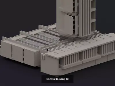 Brutalist Tower Buildings Pack 02