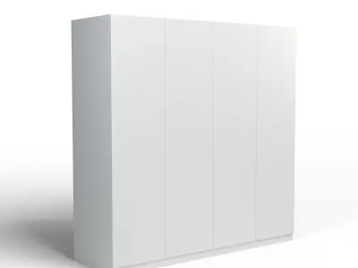 Four Door White Wardrobe 3D model