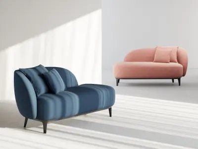 Soufflot 1 Armed Sofa 3D model
