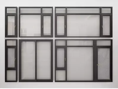 modern windows glass Sliding Architecture 3D model buy