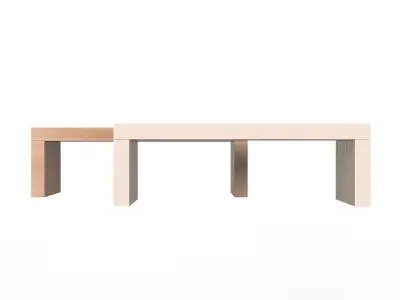 Simple Wooden Bench Low-poly 3D model