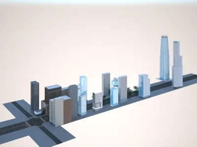 building street Low-poly 3D model