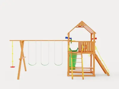 Circus Clubhouse Pkg II Popular With Wood Roof Low-poly 3D model