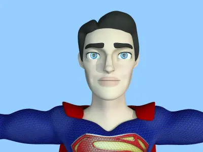 Superman Low-poly 3D model