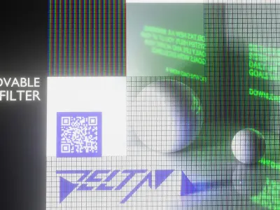 Modular TV screen Low-poly 3D model