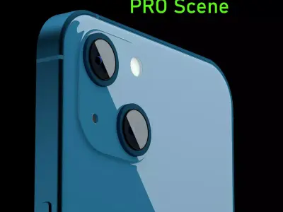 Apple iPhone 13 Blue Pro Scene Low-poly 3D model