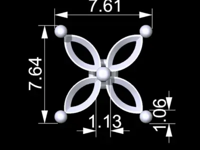 4 Marquise Earing Free 3D print model