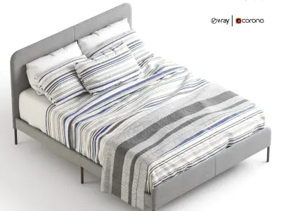 SLATTUM Upholstered bed  3D model