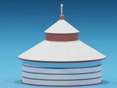 Cartoon Mongolian Yurt 1 3D model