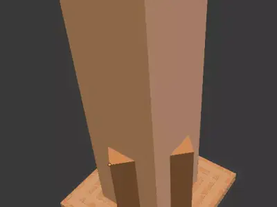 Low poly Skyscraper wooden box Low-poly 3D model