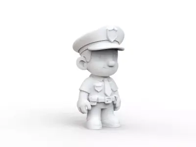 Cartoon Policeman 3D Printable 3D print model