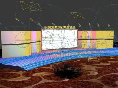 Stage party concert fashion catwalk T station  75 3D model
