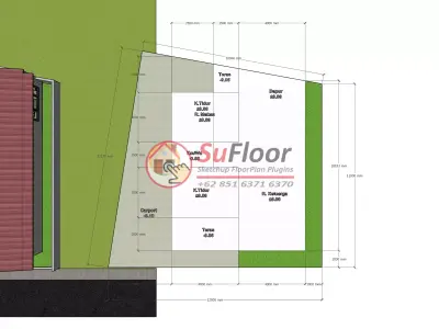House 8x12m code 549 - Sketchup 3D model 3D model 3D model