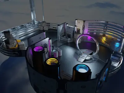 Sci-fi Hideout Low-poly 3D model