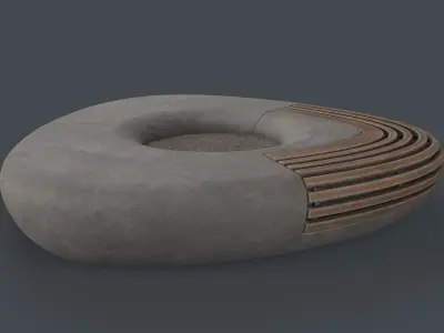 Modern Outdoor Bench 109 PBR Game Ready Low-poly 3D model
