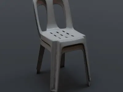 Stackable Plastic Chair Low-poly 3D model