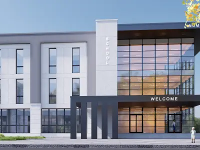 public building Low-poly 3D model