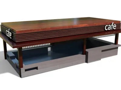 Cafe Bar pavilion Low-poly 3D model