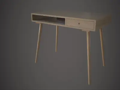 Office Desk with 4 different Materials Low-poly 3D model