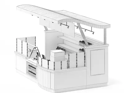  Cafe Stall 3D Model 3D model