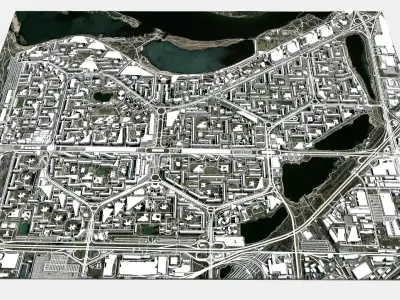 Cityscape Kyiv Ukraine Obolon fragment city 3D model