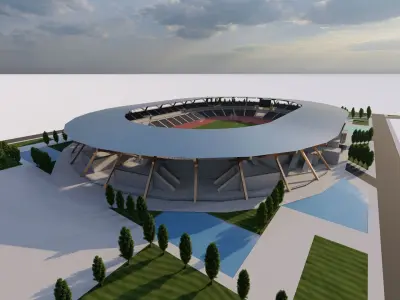 Football Stadium-American football 3D model