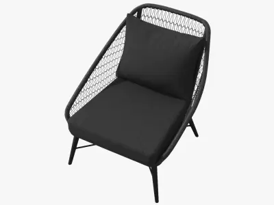Tupo Slate Gray Lounge Chair Low-poly 3D model
