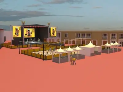 Stage concert in public space 3D model
