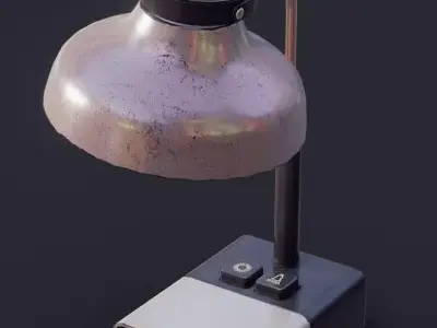 Old Soviet Desk Lamp Low-poly 3D model