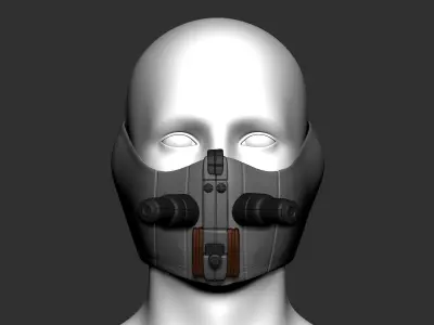 gas mask helmet scifi high poly sculpt 3D model